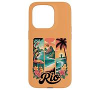 Rio Brazil, Cute Tropical Parrots, Cable Cars, Sunset Beach Case for iPhone 15 Pro