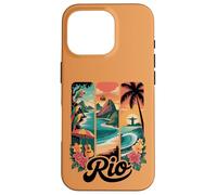 Rio Brazil, Cute Tropical Parrots, Cable Cars, Sunset Beach Case for iPhone 16 Pro