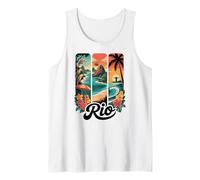 Rio Brazil, Cute Tropical Parrots, Cable Cars, Sunset Beach Tank Top