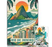 Rio De Janeiro 1000 Piece Jigsaw Puzzles for Adults Gifts,Family Game Stress Reliever Difficult Challenge Great Gifts And Toys 75x50cm