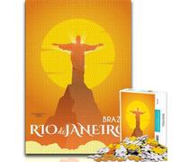Rio De Janeiro Adult Jigsaw Puzzles 1000 Pieces,Staycation Kill Time Every Piece Is Unique - Challenging Family Fun Game 50x75cm