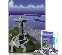 Rio De Janeiro Adult Jigsaw Puzzles 1000 Pieces,Staycation Kill Time Every Piece Is Unique - Challenging Family Fun Game 50x75cm