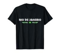 Rio De Janeiro Brazil 70s 80s Retro Type Flag Graphic T-Shirt