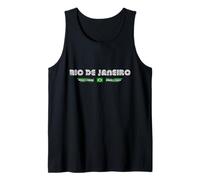 Rio De Janeiro Brazil 70s 80s Retro Type Flag Graphic Tank Top