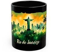 Rio De Janeiro Brazil Ceramic Coffee Mug 11oz Christ the Redeemer - Tea Coffee Mug with Comfortable Grip - Unique Fun Gift Cup for Office or Home - Vibrant Long-Lasting Print ID44991
