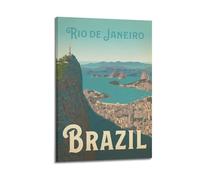 Rio De Janeiro,Brazil Exquisite Vintage Travel Posters Wall Art Scroll Canvas Picture Living Room Decor Home 08x12inch(20x30cm)