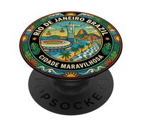 Rio de Janeiro Brazil Round Travel Souvenir Tourist Gift PopSockets Adhesive PopGrip