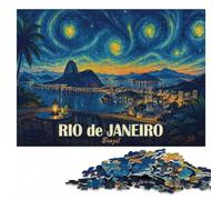 Rio de Janeiro Brazil Starry Night Jigsaw Puzzle for Adults, 1000 Pieces