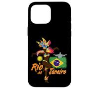 Rio de Janeiro Brazil Vintage Samba Dancer and Flag Case for iPhone 16 Pro Max