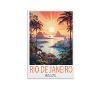 Rio De Janeiro Brazil Vintage Travel Poster 16x24inch(40x60cm) Canvas Art Poster And Wall Art Picture Print Bedroom Decor