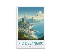 Rio De Janeiro Brazil Vintage Travel Poster Landscape 08x12inch(20x30cm) Canvas Wall Art Print Painting for Wall Decor Living Room Bedroom