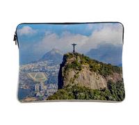 Rio de Janeiro Christ Redempteur Brazil World Heritage Monument Computer and Tablet Case Linen Look 14-15 Inches Protective Laptop Sleeve Printed in France