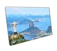 Rio De Janeiro Christ The Redeemer Corcovado Mountain Brazil Latin America Wall Art Print On Canvas Picture For Home Office Decor 45x30cm (18x12In)
