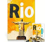 Rio De Janeiro Christ The Redeemer Poster Jigsaw Puzzles 1000 Piece for Adults Smart Reason Toy Casual Fun Smooth Edge Wall Art Decor (38x52cm)