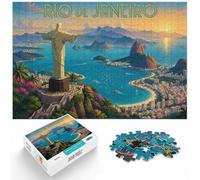Rio de Janeiro Christ the Redeemer Vintage Jigsaw Puzzle, 1000 Piece | For quiet time before New Year: Adult jigsaw puzzle with 1000 pieces suits calm, screen-free leisure.