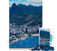 Rio De Janeiro Cityscape with Christ Redeemer 1000 Pieces Jigsaw Puzzles for Teenagers Strong Logic Toy Family Time Clear Edge Warm Surprise (38x26cm)