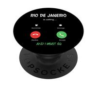 Rio de Janeiro Is Calling And I Must Go Brazil Traveling PopSockets Adhesive PopGrip