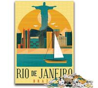 Rio De Janeiro Jigsaw Puzzles for Adults 1000 Piece, Family Activity with Matching Poster And Trivia Sheet for Age 14+ 1000pcs (26x38cm)