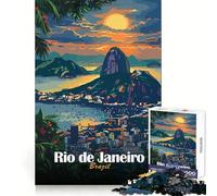 Rio De Janeiro Sunset 1000 Pieces Puzzles for Adults Mental Exercise Mindful Escape Snug Lock Xmas Surprise size 38x52cm