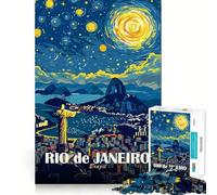 Rio De Janeiro Travel Poster 1000 Piece Jigsaws for Teenagers Puzzle Smart Game Group Play Image Assembly Wall Art Decor (50x75cm)