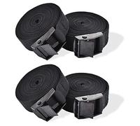 RIO Direct Ratchet Tie Down Straps, Heavy Duty Lashing Straps Adjustable Cam Buckle Tensioning Belts for Motorcycle, Cargo, Trucks,Trailer,Luggage- 1M x 25mm Black 4 Pack