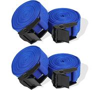 RIO Direct Ratchet Tie Down Straps, Heavy Duty Lashing Straps Adjustable Cam Buckle Tensioning Belts for Motorcycle, Cargo, Trucks,Trailer,Luggage- 3M x 25mm Blue 4 Pack