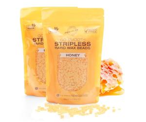 Rio Go Smooth Hard Wax Beads - 1000g, Stripless Depilatory Waxing, No Strip Needed, Full Body, Face & Bikini Line Stripless Beads, Rosin Free - Honey (2 x 500g)