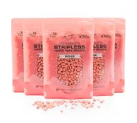 Rio Go Smooth Hard Wax Beads 500g, Stripless Depilatory Waxing, No Strip Needed, Full Body, Face & Bikini Line Stripless Beads, Rosin Free - Rose - Pack of 5 x 100g