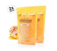 Rio Go Smooth Hard Wax Beads - 1000g, Stripless Depilatory Waxing, No Strip Needed, Full Body, Face & Bikini Line Stripless Beads, Rosin Free - Honey (2 x 500g)
