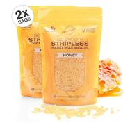 Rio Go Smooth Hard Wax Beads - 1000g, Stripless Depilatory Waxing, No Strip Needed, Full Body, Face & Bikini Line Stripless Beads, Rosin Free - Honey (2 x 500g)