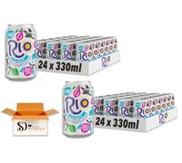 Rio Light Soft Drink 24 x 330ml Cans - Pack of 2 - Low Calorie Tropical Fruit Sparkling Beverage | Refreshing Mixed Fruit Fizzy Drink | Bulk Multipack (48 Cans)