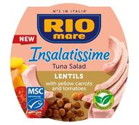 3X Rio Mare Insalatissime Insalata di Tonno Lenticchie Tuna Salad with Lentils, Yellow Carrots and Tomatoes Tinned Food 160g