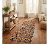 Rio Modern Living Room Shaggy Area Rug Geometric Abstract Rug Multi Colour Rugs - Pixel 60 X 220 Cm (Runner)