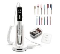 RIO NAES Electric Nail File & Drill Bit Set - Silver, Silver/Grey