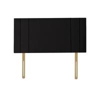 RIO Padded Lined Divan Bed Headboard | Chenille Fabric Double Headboard for bed frames | Elegant design wooden material headboards for beds (Black,4ft6 Double H-20inch)