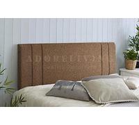 RIO Padded Lined Divan Bed Headboard | Chenille Fabric Double Headboard for bed frames | Elegant design wooden material headboards for beds (Mink,4ft6 Double H-20inch)