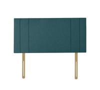 RIO Padded Lined Divan Bed Headboard | Chenille Fabric Small Double Headboard for bed frames | Elegant design wooden material headboards for beds (Teal,4ft Small Double H-20inch)