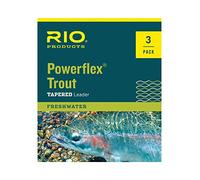 RIO Products Powerflex Trout 7.5ft Leader, Freshwater Tapered Fly Line, 3 Pack, 0X