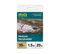 RIO PRODUCTS Trout Medium Versileader, Pre-Tied Loop for Easy Rigging, Color-Coded to Quickly Adjust Sink Rate, Trout Fly Fishing Leader, 10ft, 20lb, Intermediate
