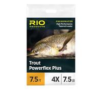 RIO Products Trout Powerflex Plus Leader, Pre-Tied Loop for Easy Rigging, High Performance Tapered Leader Line, Clear, 9FT, 3X, Pack of 3