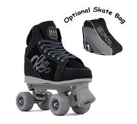 Rio Roller Lumina Quad Roller Skates UK 13J-8A Black/Grey - FREE SKATE TOOL