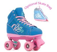 Rio Roller Lumina Quad Roller Skates UK 13J-8A Blue/Pink - FREE SKATE TOOL