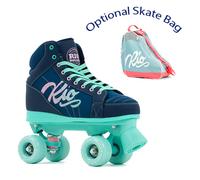 Rio Roller Lumina Quad Roller Skates UK 13J-8A Navy/Green - FREE SKATE TOOL