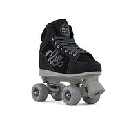 Rio Roller Lumina Quad Skates, Black/Grey UK 3J / EU 35.5, Comfortable High-Cuff Design With Smooth Rolling PU Wheels, ABEC-7 Bearings, Lace-Up Closure in a Bright, Vibrant, Playful Design