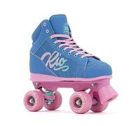 Rio Roller Lumina Quad Skates, Blue/Pink UK 6A / EU 39.5, Comfortable High-Cuff Design With Smooth Rolling PU Wheels, ABEC-7 Bearings, Lace-Up Closure in a Bright, Vibrant, Playful Design