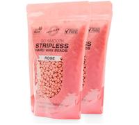 Rio Go Smooth Hard Wax Beads - 1000g, Stripless Depilatory Waxing, No Strip Needed, Full Body, Face & Bikini Line Stripless Beads, Rosin Free - Rose (2x 500g)