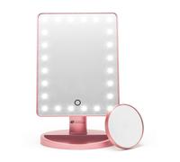Rio Rose Gold 24 Led Makeup Mirror With Mini Removable 10X Magnifying Mirror Rose Gold