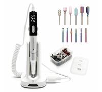 Rio Salon Pro Electric Nail File with Ceramic & Tungsten Nail Drill Bit Set, Cordless 35,000 RPM 6 Bits - Professional Manicure & Pedicure Tool for Gel & Acrylic Nails