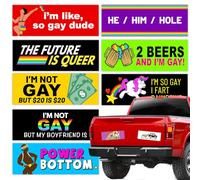 Rio Salto 10-Pack Funny Bumper Magnets Pranks Gifts for Adults Practical Jokes Prank Car Magnets Gags Pranks for Work Office Magnetic Stickers Dirty Items Gay Pride Rainbow Prankster Stuff