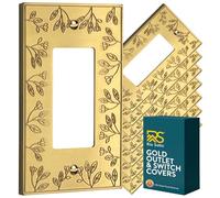 Rio Salto Decorative Flower Wall Plate Cover (Brass Gold, 1 Rocker 8PK)